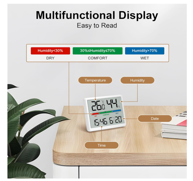 Termometro Digitale Bianco Sveglia