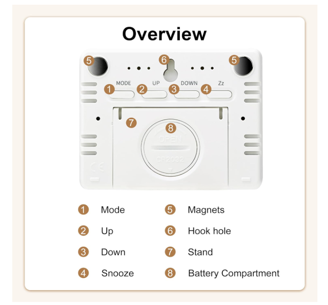Termometro Digitale Bianco Sveglia