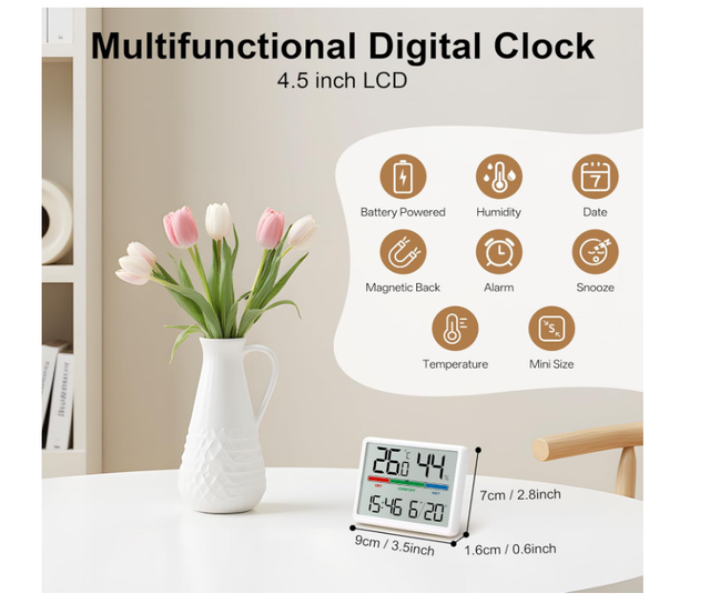 Termometro Digitale Bianco Sveglia