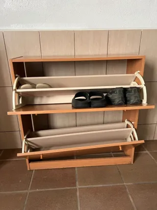 Zapatero color cerezo de aglomerado – Grande