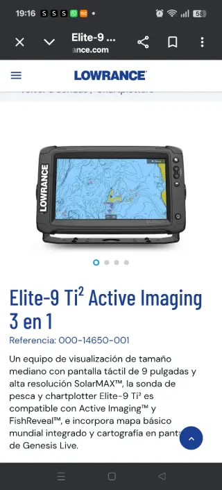 GPS Náutico Lowrance Elite Nuevo
