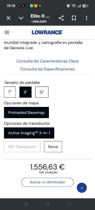 GPS Náutico Lowrance Elite Nuevo