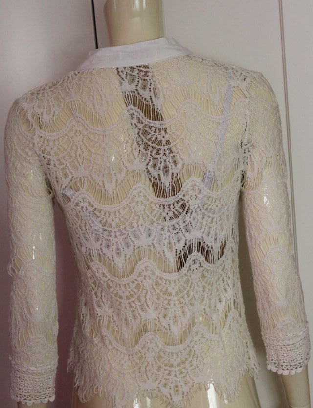 Blusa encaje crochet blanca