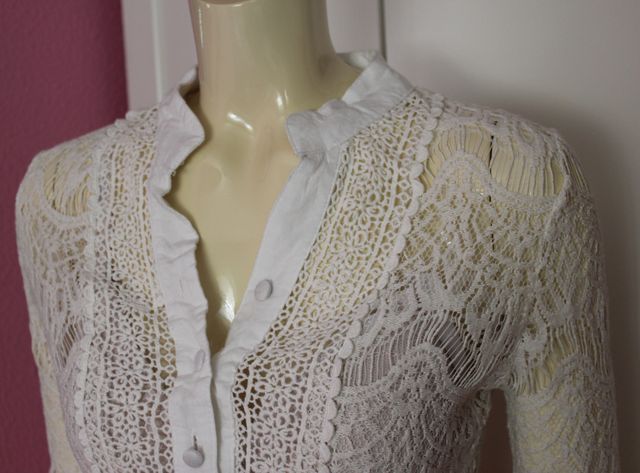 Blusa encaje crochet blanca