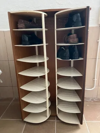 Zapatero color nogal de aglomerado – Grande