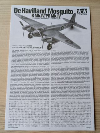 DE HAVILLAND MOSQUITO B MK.IV MAQUETA TAMIYA 1/72