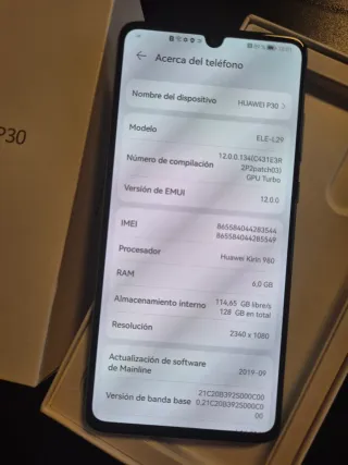 Huawei P30 Azul Aurora