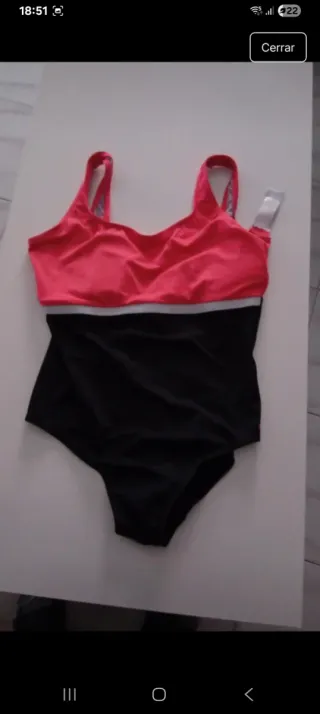 Bañador negro y rosa talla XL