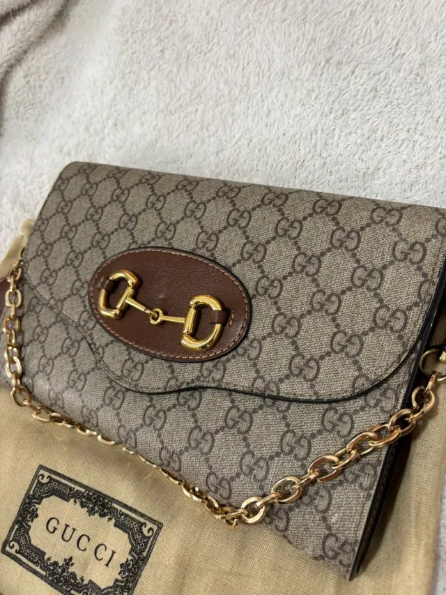 Bolso Gucci 1955 Horsebit Beige/Marrón