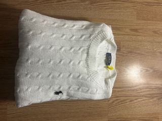 Polo Ralph Lauren Jersey Blanco Punto Trenzado