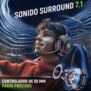 Tatybo Cascos Gaming Inalámbricos para PC/Ps5/Ps4,