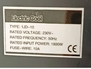 Placa de inducción portátil Electric Cool 1800w