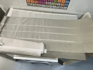 Pannello giapponese con binario beige/bianco a tre ante