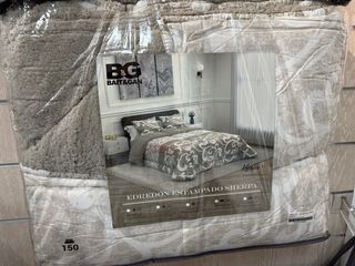 Edredón borreguito beige y blanco