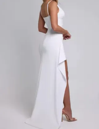 Vestido largo blanco fiesta, fin de año