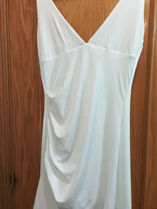 Vestido largo blanco fiesta, fin de año