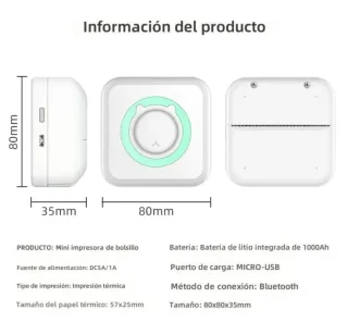 Mini Impresora Térmica Bluetooth