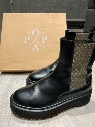 Botines piel negros POPA