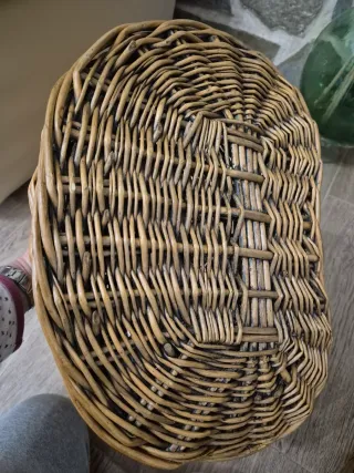 DOS Cestas mimbre con tapa y cierres