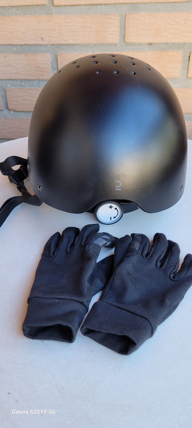 Casco y Guantes Equitación Niño Talla S