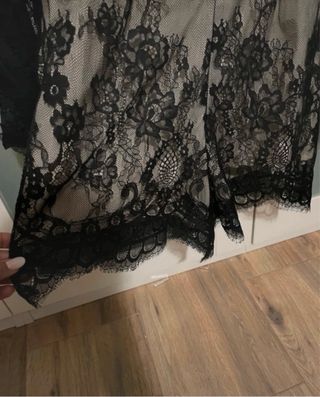 Mono de encaje negro Manga espectacular  Diseño