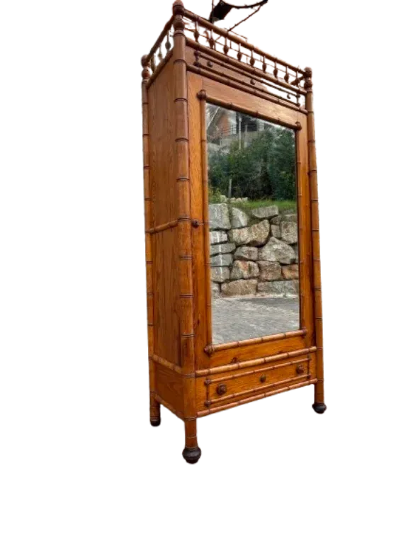 Armadio francese in stile bambù del XIX secolo