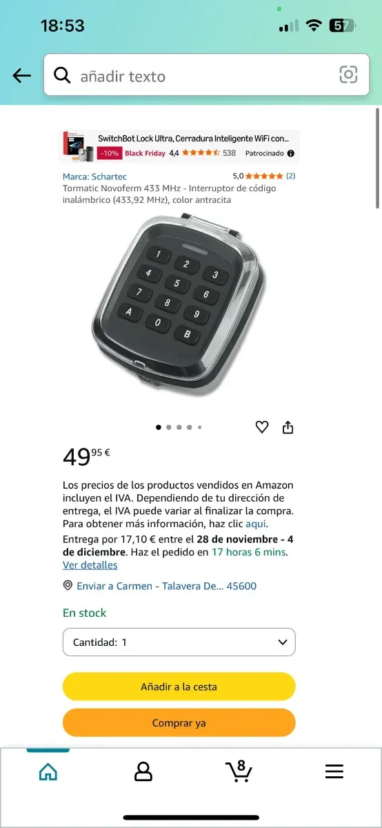 Cerradura con teclado numérico