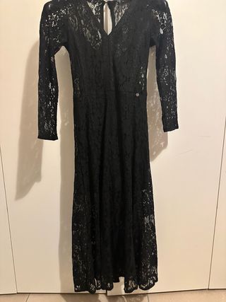 Abito Goa Goa nero pizzo lungo