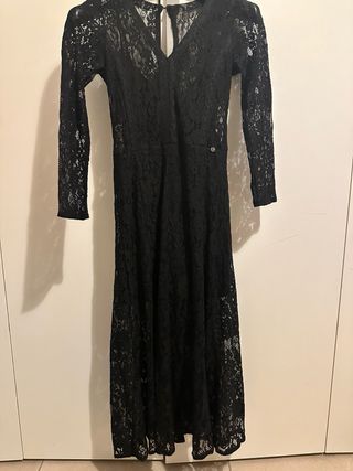 Abito Goa Goa nero pizzo lungo