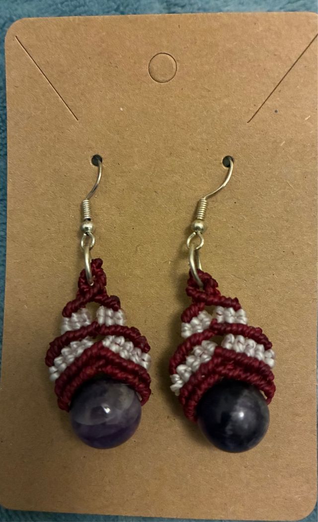 Pendientes Macramé Amatista