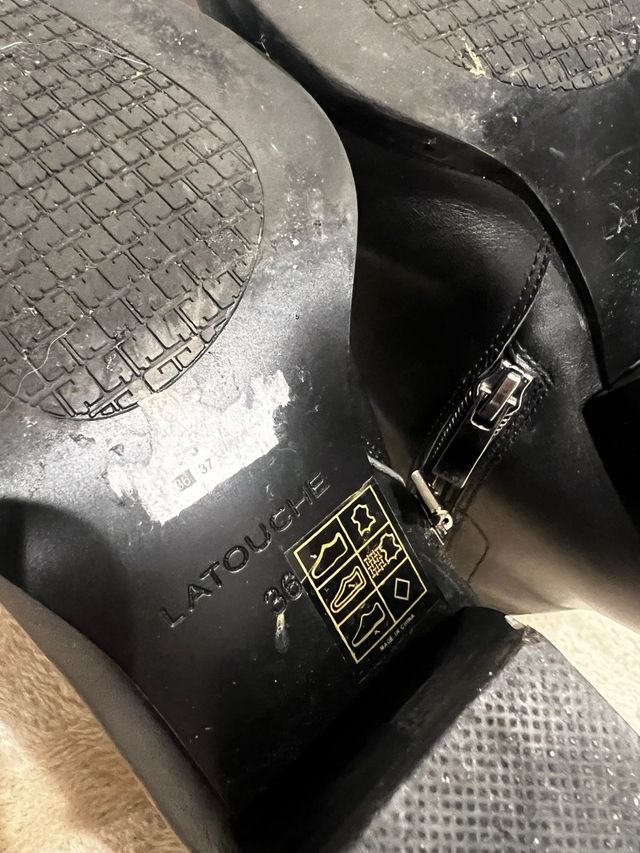 Botín Latouche Piel Negro Tachuelas T36