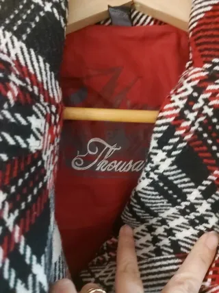 Abrigo Mango cuadros talla L