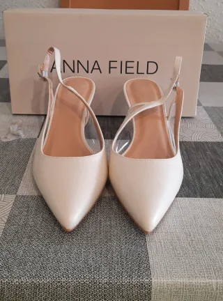 Zapatos de tacón Anna Field beige/blanco