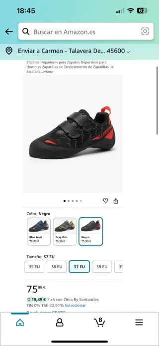 Zapatillas de escalada Liviana Talla 37