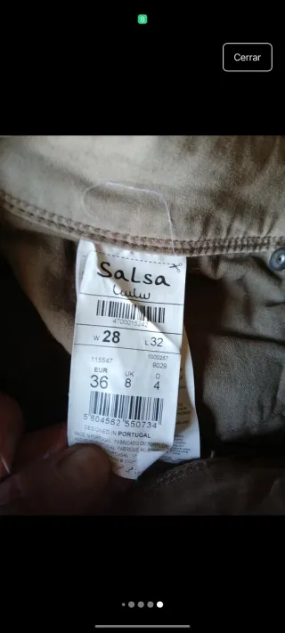Pantalón pitillo beige Salsa