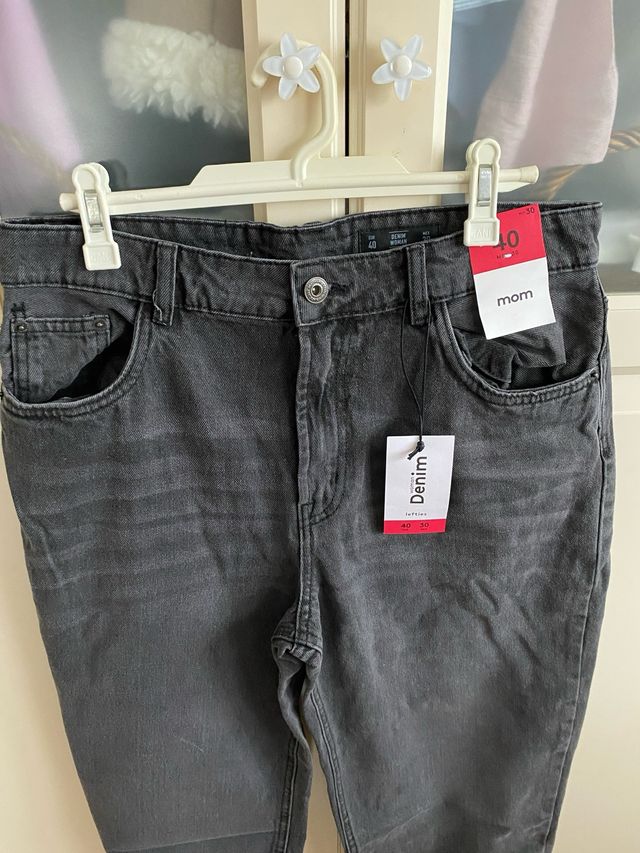 Pantalón vaquero gris Lefties Talla L