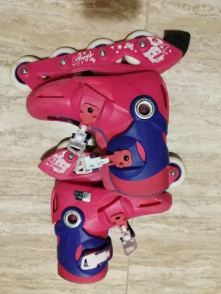 Patines en línea rosas y azules. Talla 30-32