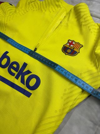 Maglia Calcio Barcellona Nike Mezza Zip Gialla