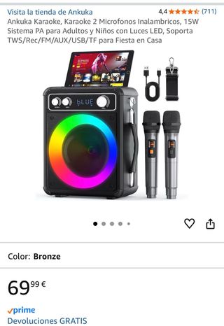 Altavoz Karaoke Portátil NUEVO con 2 Micrófonos