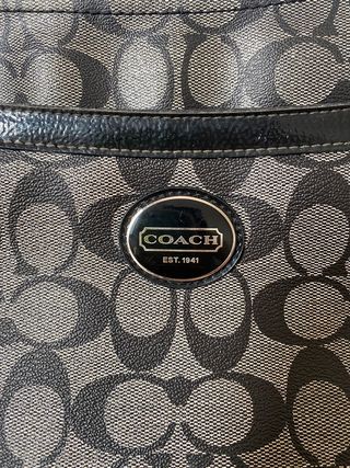 Bolsa Bandolera Coach Monograma Gris/Negro