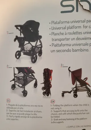 Plataforma/patinete universal para cochecito/silla