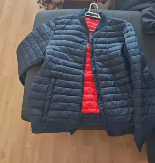 Chaqueta bomber hombre talla L color azul marino y