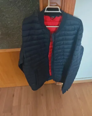 Chaqueta bomber hombre talla L color azul marino y