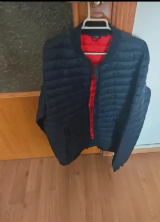 Chaqueta bomber hombre talla L color azul marino y