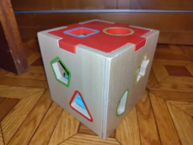 Cubo encajables madera bebé