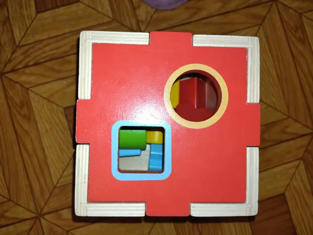 Cubo encajables madera bebé