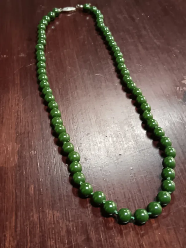 Collana perle verde muschio 60cm