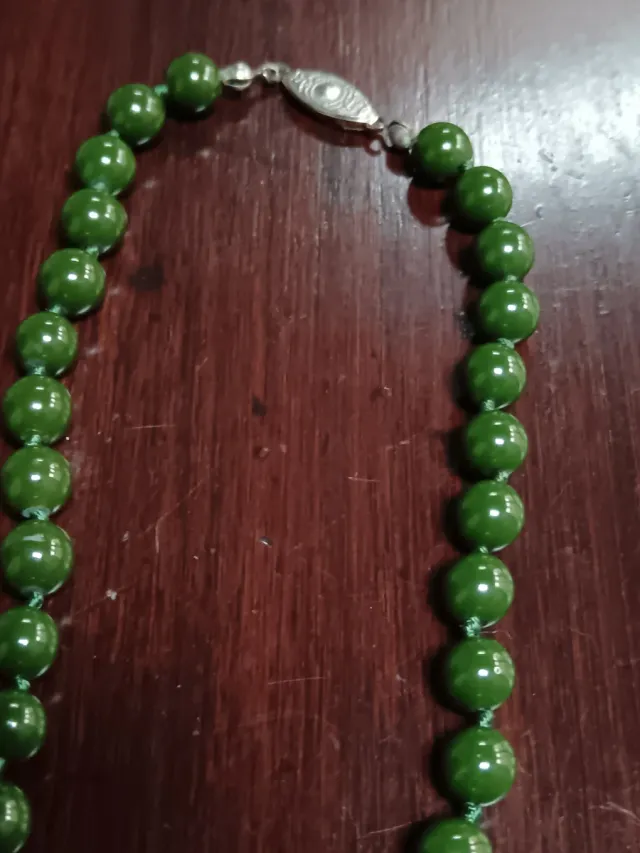 Collana perle verde muschio 60cm
