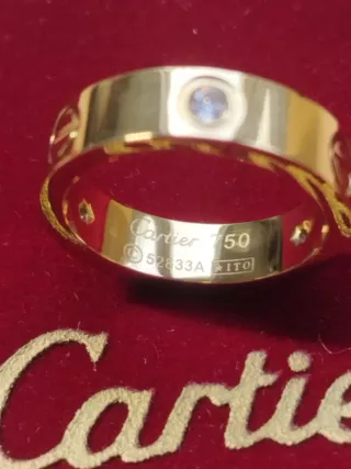 Anillo Cartier Love Dorado con Diamante