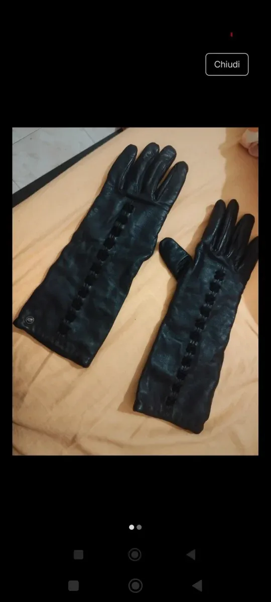 Guanti lunghi in pelle neri